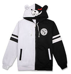 GK-O Black White Bear Hoodie Anime Cosplay Zip Up Jacket Unisex