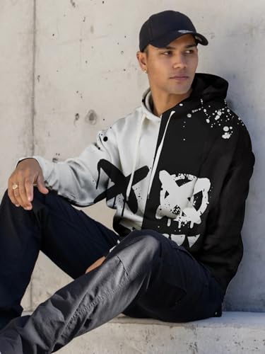 Men's Graphic Pullover Hoodie, Men 3D Print Novelty Sweatshirt