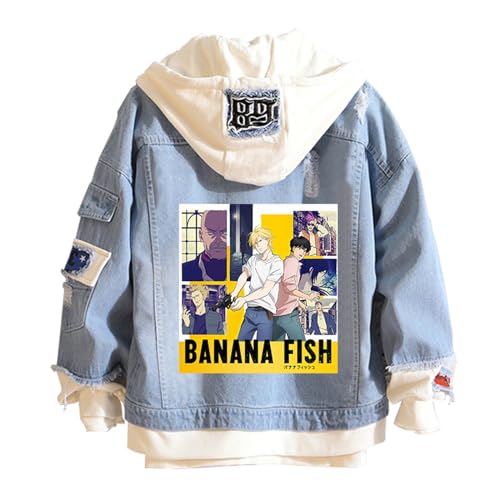 ISaikoy Anime BANANA FISH Denim Jacket Ash Lynx Jeans Sweatshirt Sweater Hoodie Pullovers Fleeces Costume