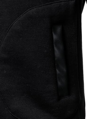 FANARCHER Men's Varsity Baseball Jacket Cotton Blend Letterman Jacket with Faux Leather Sleeve Bomber Coat