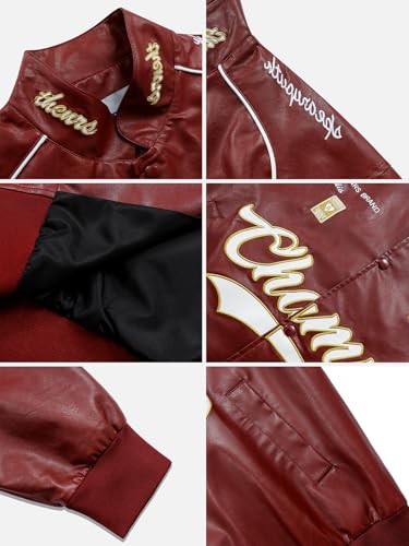 Aelfric Eden Faux Leather Racing Jacket Oversized Motorcycle Biker Racer Jackets Streetwear Unisex