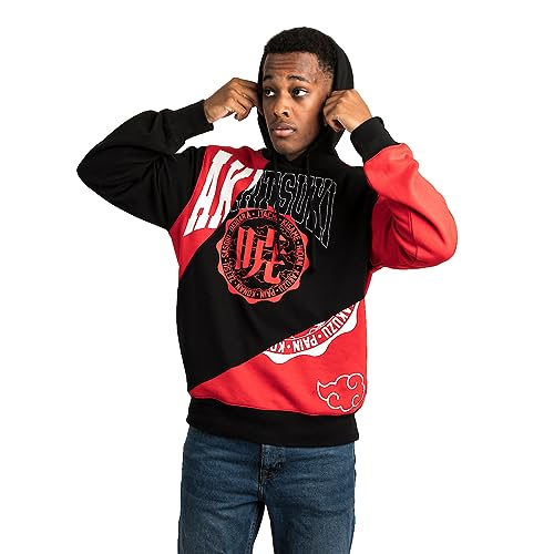 Bioworld Naruto Hoodie Men's Akatsuki Collegiate Pullover Hooded Sweatshirt