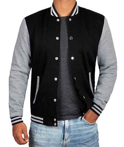Decrum Bomber Varsity Jacket Men - Baseball Style Color Block Letterman