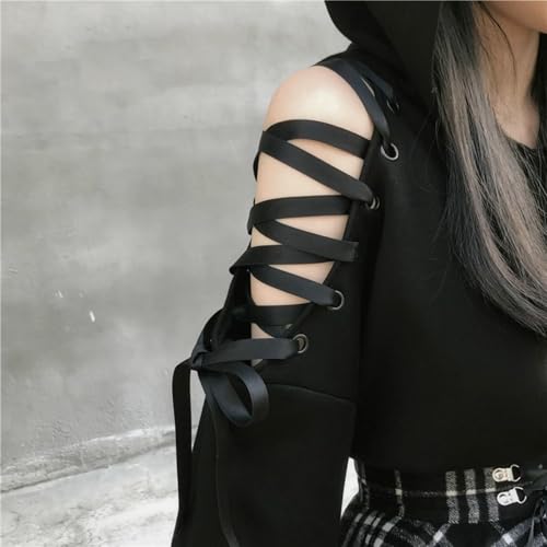 Dolpind Womens Cat Ear Hoodie Sweatshirt Long Sleeve Sweater Off Shoulder Cat Cute Crop Top Hoodies Pullover