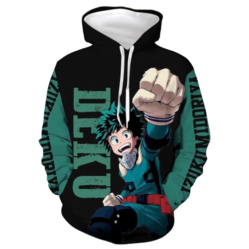 Adult Deku Hoodies Cosplay Costume Shoto Novelty Pullover Sweatshirt