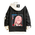 ISaikoy Anime Darling in the FranXX Denim Jacket Zero Two Long Sleeve Jeans Sweatshirt Sweater Hoodie