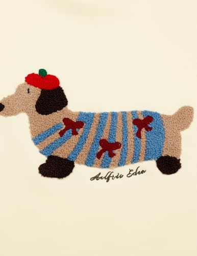 Aelfric Eden Cartoon Dog Hoodie Couple Hooded Sweatshirt Long Sleeve Pullover Oversized Hoodies 2026 Outfits