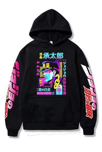 Toitaly Jotaro Kujo Hoodie Jotaro Kujo Cosplay Noriaki Kakyoin Costume Long Sleeve for Adult Black Hoodie Outfit