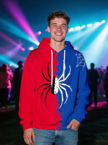 Mens Graphic Hoodies Sweatshirt, Wolf Spider Camo Anime Cool Pullover