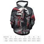 Japanese Warrior Graphic Hoodie for Men Novelty Print Pullover Sweatshirts Long Sleeve