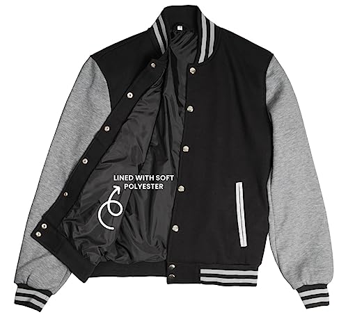 Decrum Bomber Varsity Jacket Men - Baseball Style Color Block Letterman