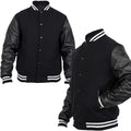 Mount Helicon Two-Tone Leather Baseball Varsity Jacket for Men - Premium Quality and Unique Design