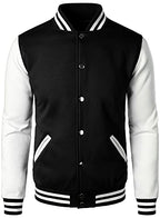 HOOD CREW Man’s Varsity Jacket Cotton Blend Letterman Jackets