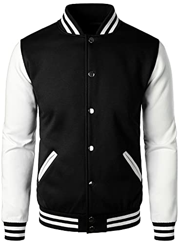 HOOD CREW Man’s Varsity Jacket Cotton Blend Letterman Jackets
