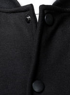 FANARCHER Men's Varsity Baseball Jacket Cotton Blend Letterman Jacket with Faux Leather Sleeve Bomber Coat