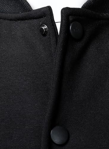 FANARCHER Men's Varsity Baseball Jacket Cotton Blend Letterman Jacket with Faux Leather Sleeve Bomber Coat