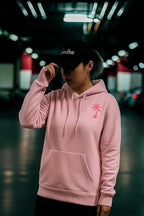 Women's Palm Tree Graphic Hoodie; Floral Fleece Pullover Sweatshirt