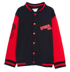 Boys Girls Spiderman Varsity Baseball Jacket With Glow In the Dark Eyes Kids Marvel Spidey Jacket Kids Warm Bomber Coat
