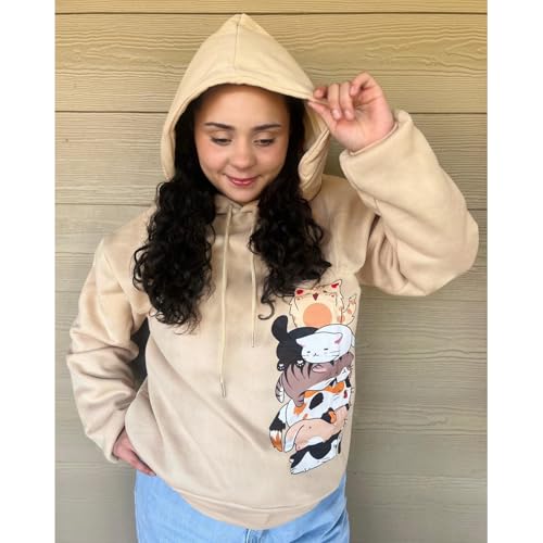 Tuislay Cute Cat Graphic Hoodies For Teens Kawaii Anime Print Hoodie Women Funny Cartoon Printed Hooded Sweatshirt Pullover
