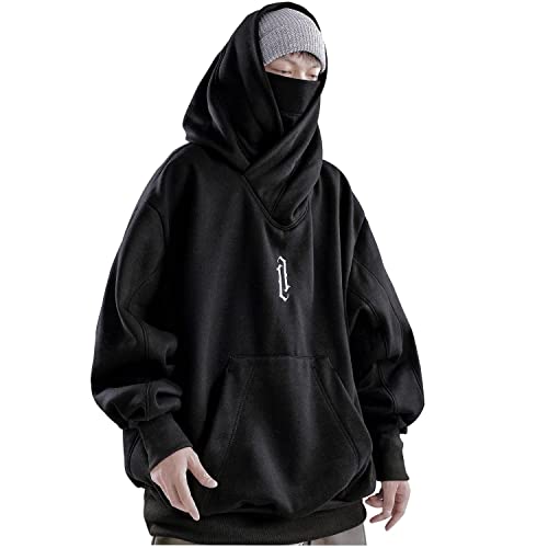 Niepce Inc Streetwear Men's Oversized Heavyweight Hoodie with Neck Gaiter