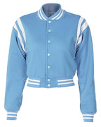 babyhealthy Women Cropped Varsity Jacket Retro Baseball Jacket Bomber Coat