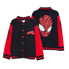 Boys Girls Spiderman Varsity Baseball Jacket With Glow In the Dark Eyes Kids Marvel Spidey Jacket Kids Warm Bomber Coat