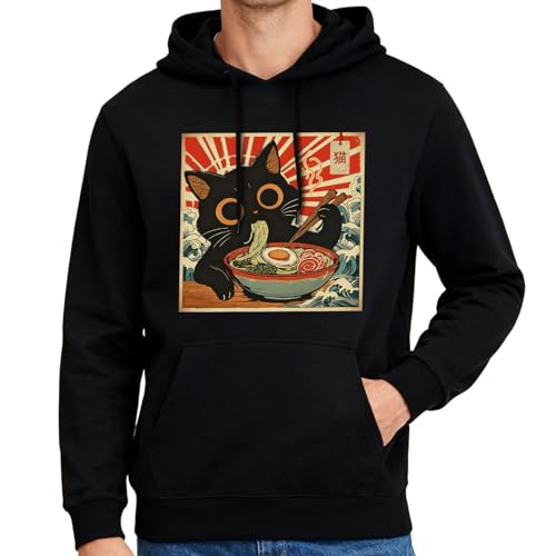 Black Hoodies for Men,Pullover Hoodie for Men,Loose Fit Polyester Pullover Sweatshirt for Men Women,Essentials Hoodie