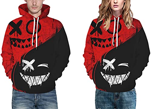 Chaos World Men's Novelty Hoodie Long Sleeves 3D Funny Graphic Print Sweatshirt Pullover