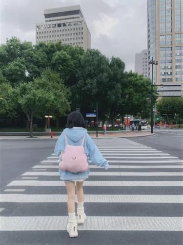 Kawaii Zip Up Hoodie Women Cartoon Embroidery Oversized Harajuku Hooded Top