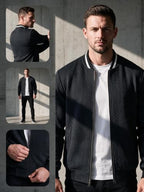 Men's Fleece Bomber Jacket Sherpa Lined Varsity Coat