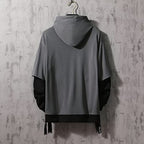 GURUNVANI Men's Patchwork Contrast Color Pullover Hoodie Sweatshirt