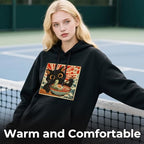 Black Hoodies for Men,Pullover Hoodie for Men,Loose Fit Polyester Pullover Sweatshirt for Men Women,Essentials Hoodie