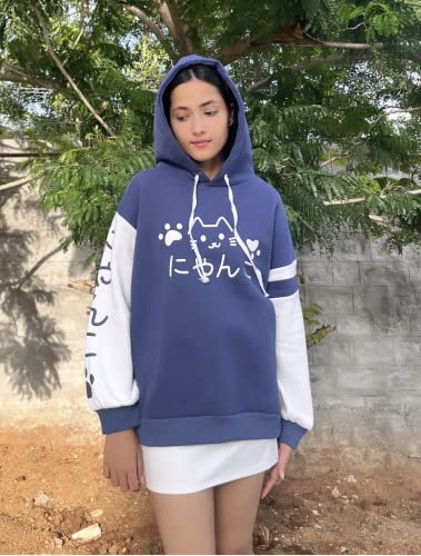 CRB Fashion Womens Kawaii Teens For Teenagers Cartoon Cotton Fleece Hoodie Top Shirt Sweatshirt