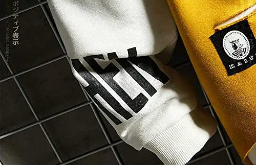 DUDHUH Mens Hoodie Fashion Pullover Letter Print Tracksuit Techwear Casual Coat Hip-Hop Sweatshirt