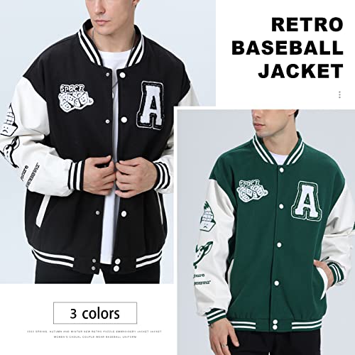 Varsity Jacket Unisex Y2K Embroidered Letterman Bomber Jacket Casual Baseball Jackets