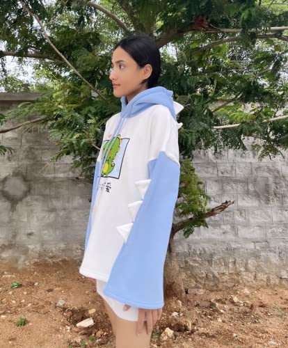 FANCYKIDS Dinosaur Hoodie For Teens Teenagers Oversize Top Sweatshirt Jumper Shirt (Blue)