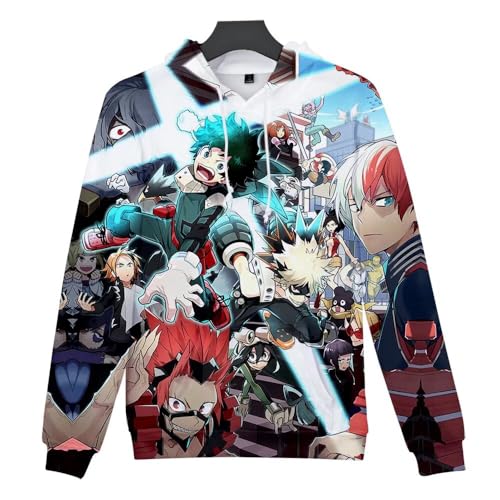 Anime Fleece Hoodie Novelty Hooded Pullover Sweatshirt for Adult