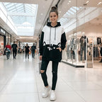 CRB Fashion Cosplay Ladies Anime Bunny Emo Rabbit Hoodie Ears Costume Raccoon Teddy Panda Emo Bear T Shirt Top Shirt (Black Cat)