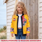 Get Trend KPop Demon Hunters Girls Varsity Bomber Jacket, Huntrix & Rumi