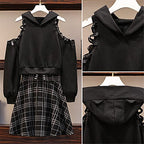 Women Cat Ear Hoodies Long Sleeve Off Shoulder Cute Crop Top Pullover Hoodie Sweatshirt