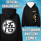 Dragon Ball Z Hoodie for Boys Teens, 9-16 Years, Fleece Sweatshirt Sherpa Hooded Jacket Zip Up Hoodie, Anime Gifts for Boys