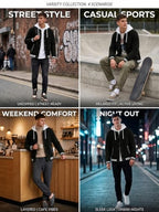 Men's Casual Baseball Jacket Hooded Sweatshirt