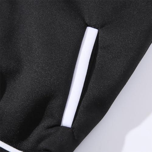 Kids Baseball Jackets Boys and Girls Fit Varsity Jacket Hooded Button Casual Lightweight Plain Cardigan School Coat