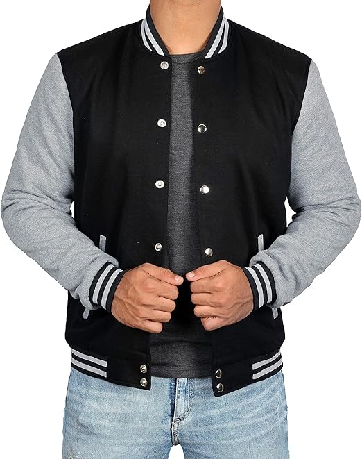 Decrum Bomber Varsity Jacket Men - Baseball Style Color Block Letterman