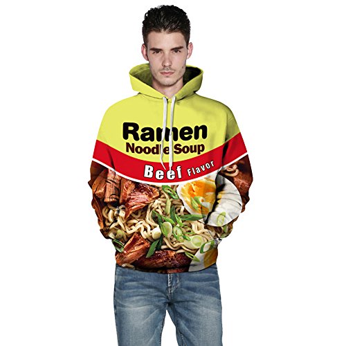 ZUEVI Men's Hoodies Novelty 3D Funny Printed Graphic Pullover Hoodie Sweatshirts with Pockets