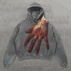 Obenie Halloween Y2K Hoodie Gothic Casual palm/spider Blast Print Pattern Skull Fashion Hoodie Men Harajuku Men Clothing