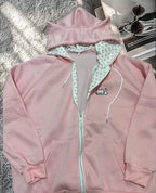 Y2K Zip-Up Cat Ear Oversized Hoodie
