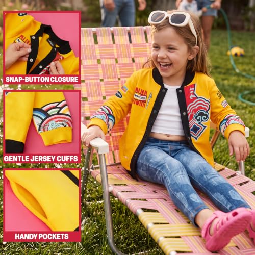 Get Trend KPop Demon Hunters Girls Varsity Bomber Jacket, Huntrix & Rumi