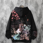 Women Men Japanese Anime Hoodie, Y2K Sakura Aesthetic Harajuku Korean Hooded Sweatshirt Long Sleeve Clothes
