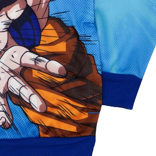Dragon Ball Z Boys Kamehameha Sublimated Long Sleeve Pullover Hoodie for Kids and Teens